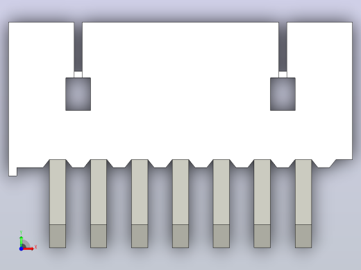 短款型直插头JST connector 1x7  P1.25mm thru hole wafer A2前视缩略图