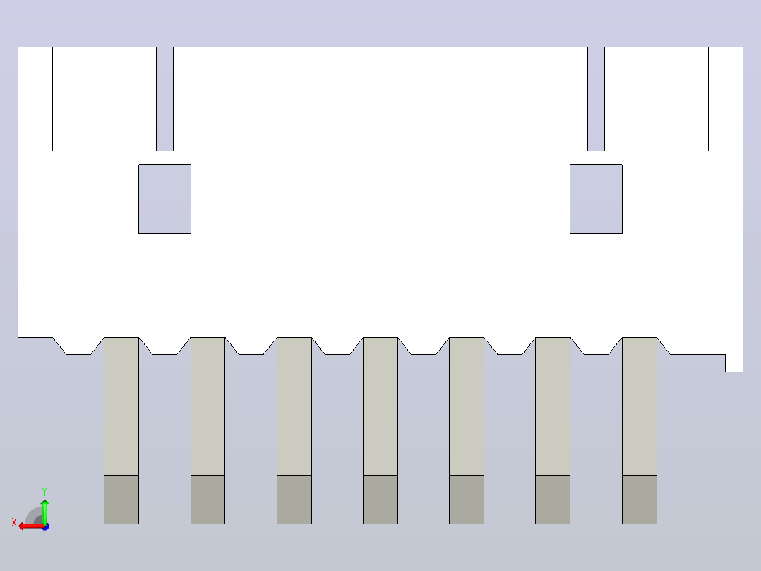 短款型直插头JST connector 1x7  P1.25mm thru hole wafer A2后视图
