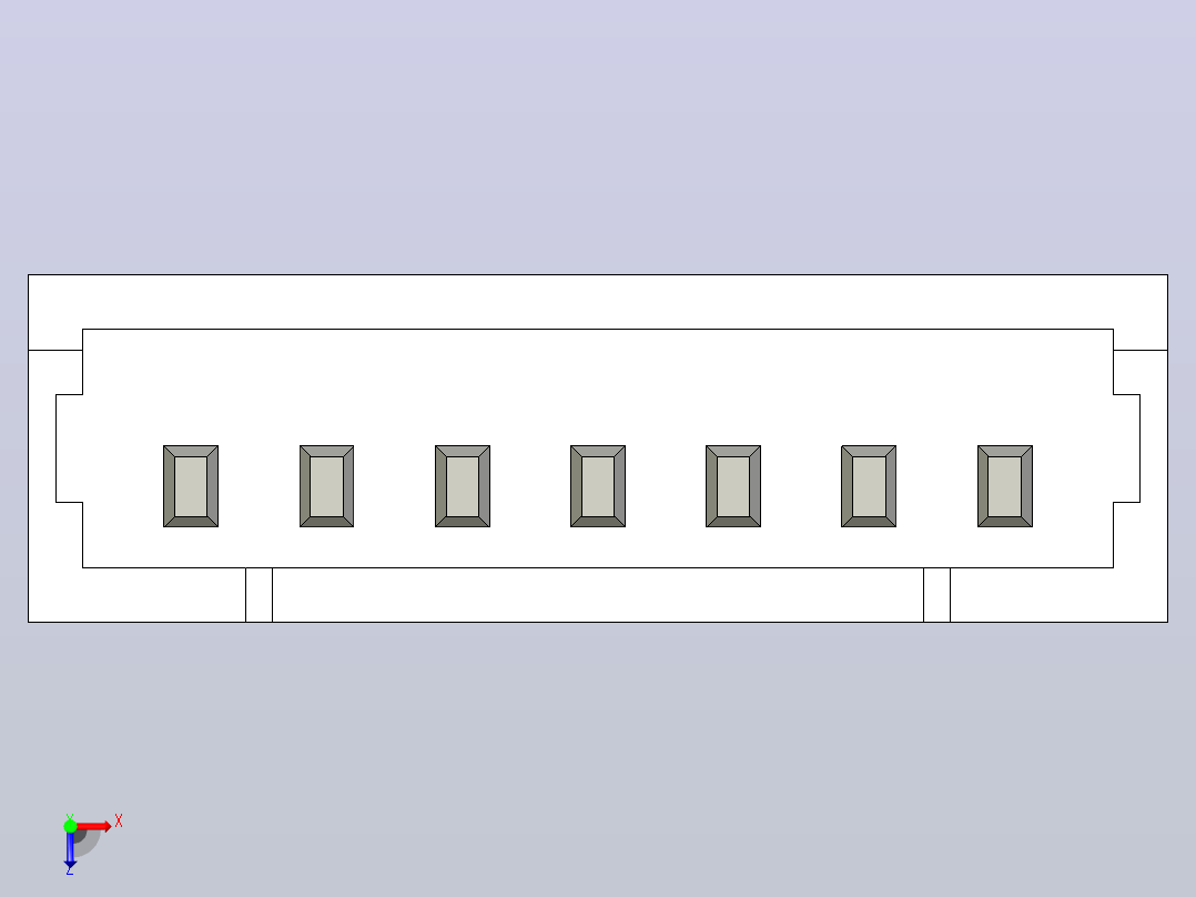 短款型直插头JST connector 1x7  P1.25mm thru hole wafer A2俯视图