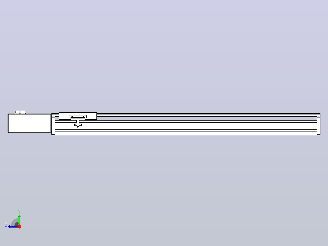 皮带直线轴半封闭可选导轨TPA-HNB-140D-120-L700-MR-Y-P40-N3右视图