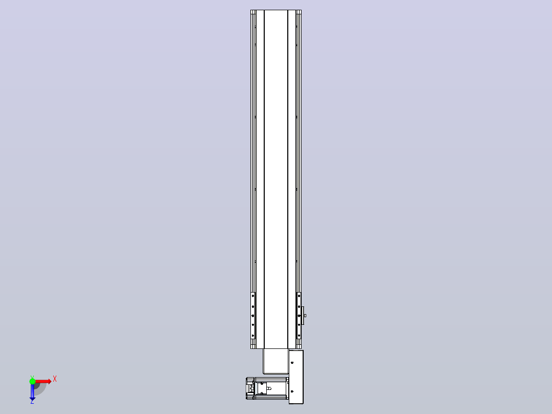皮带直线轴半封闭可选导轨TPA-HNB-140D-120-L700-MR-Y-P40-N3俯视图