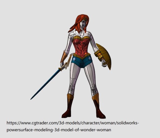 神奇女侠3D模型缩略图
