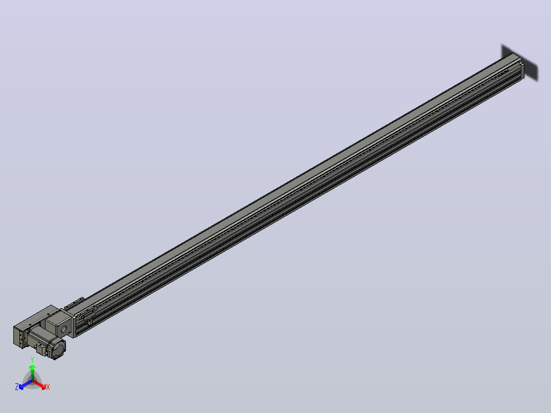 皮带直线轴半封闭可选导轨TPA-HNB-65S-90-L1800-ML-C-P10-N3正等轴测图