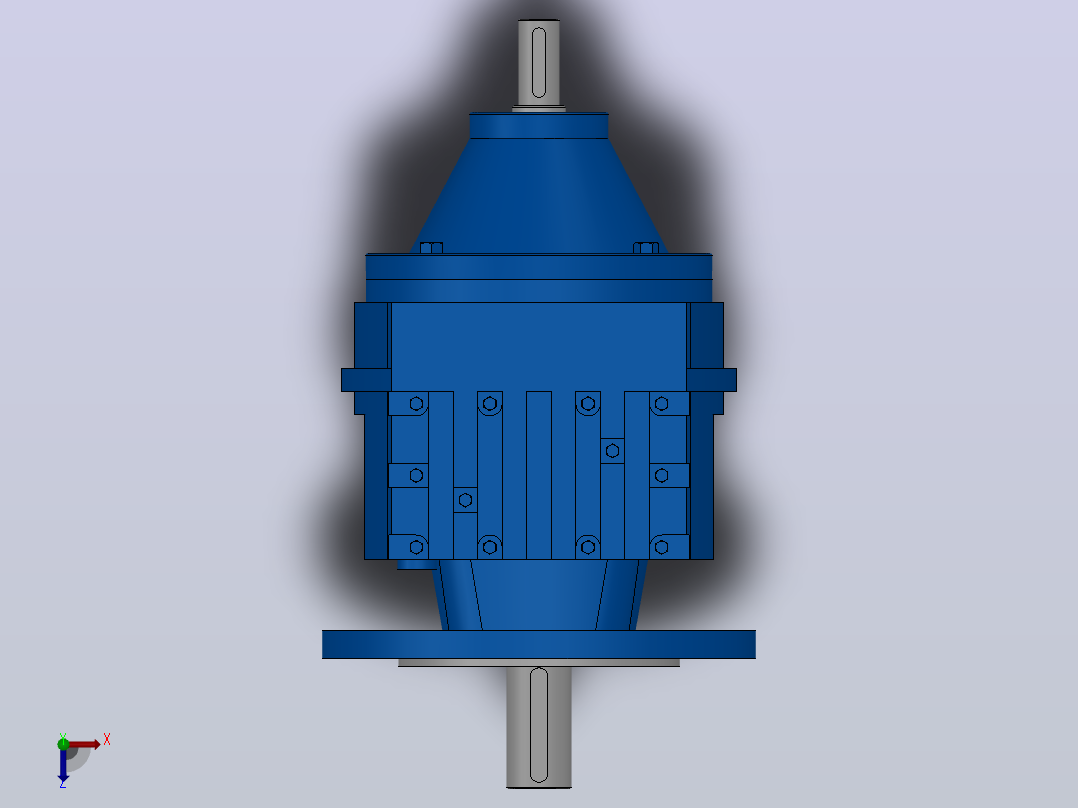 RFS47法兰轴伸式斜齿轮减速机RFS47-3.83-M1-Φ200俯视图