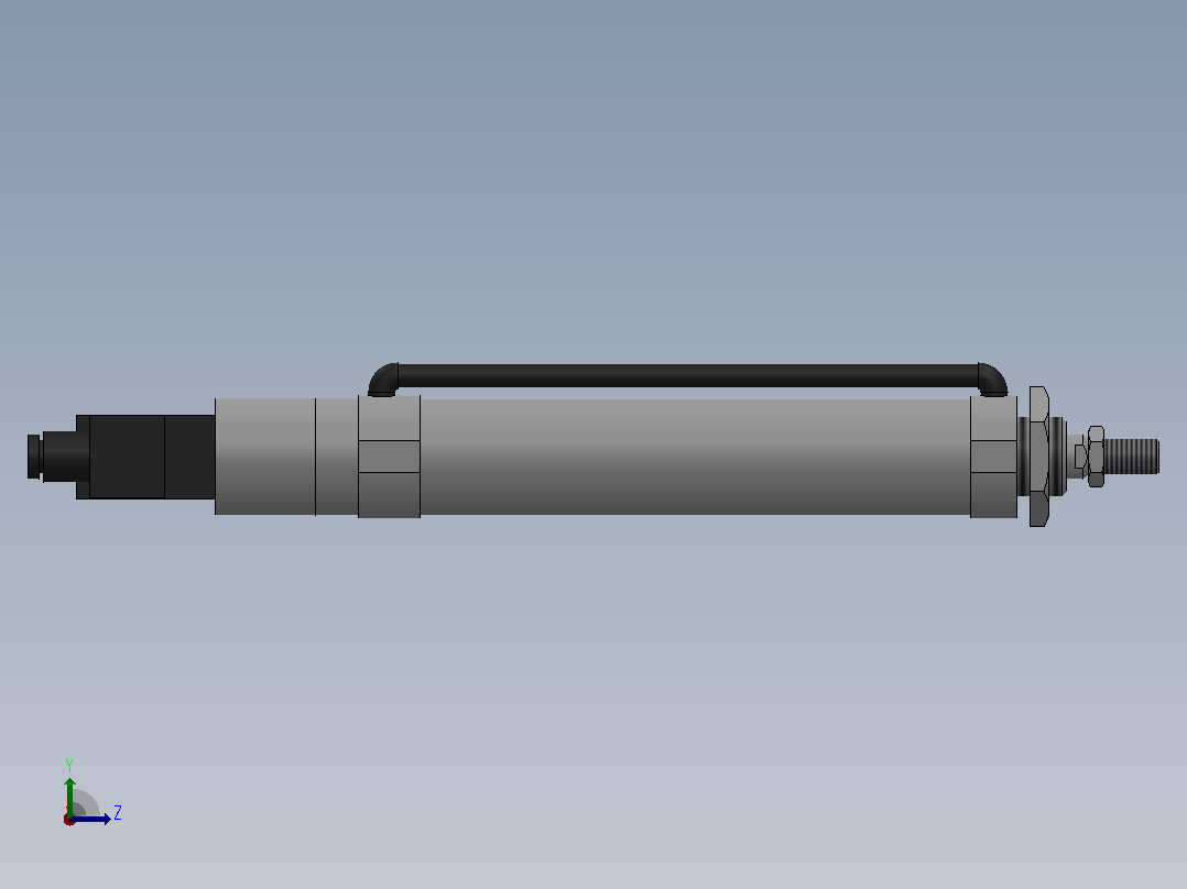 10Y-1V系列小型气缸(带阀型)[10Y-1VSD50N200A8-SD]左视图