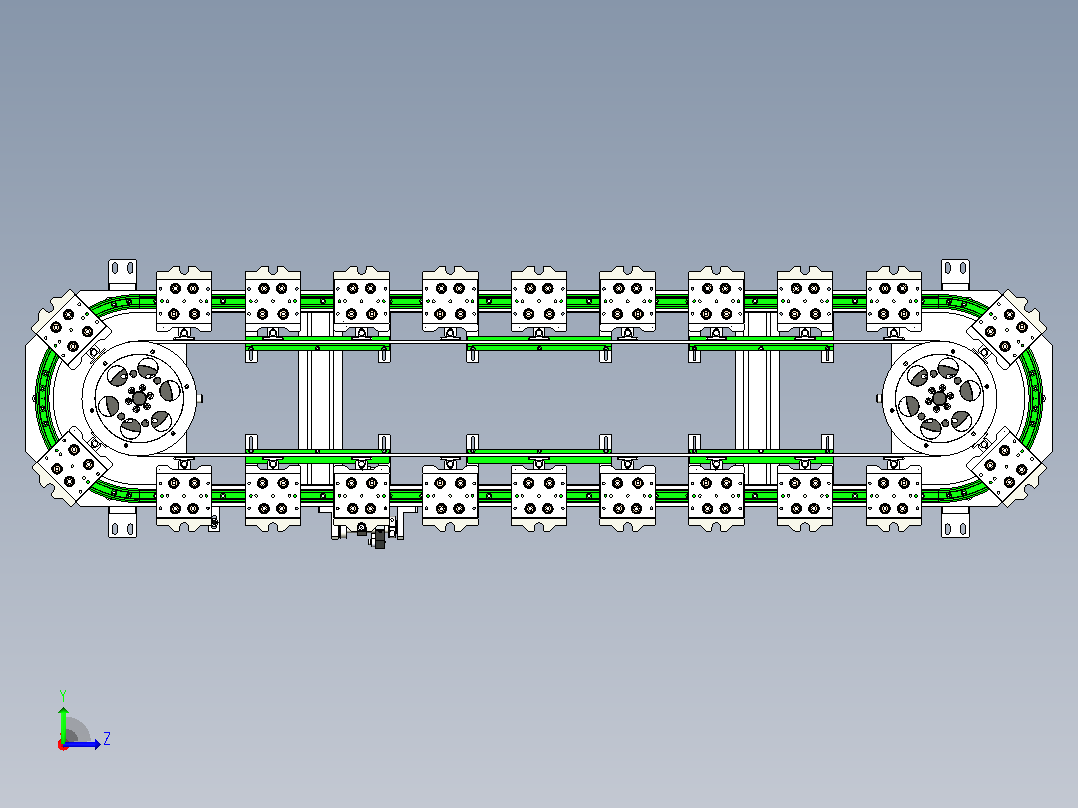 V25-351椭圆同步带环形导轨（型材）左视图