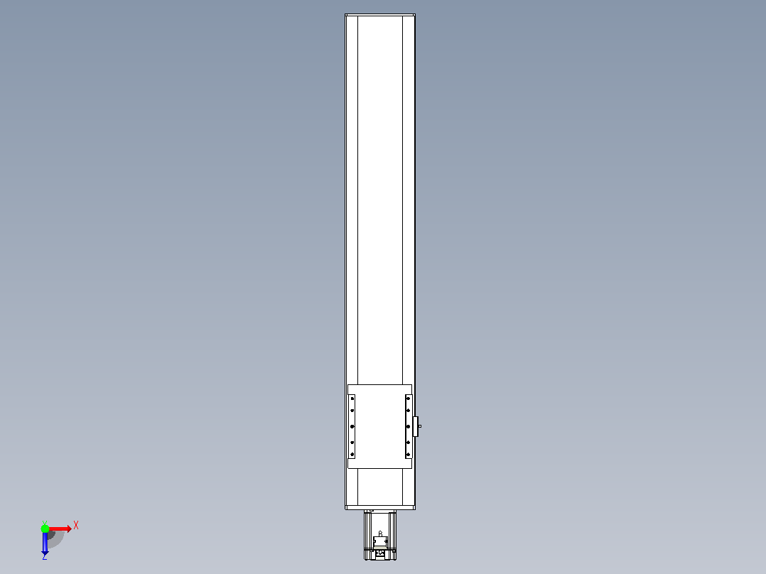 滚珠丝杠直线轴带导轨全封闭TPA-HCR-175D-2510C-L900-M-Y-P75-N3俯视图