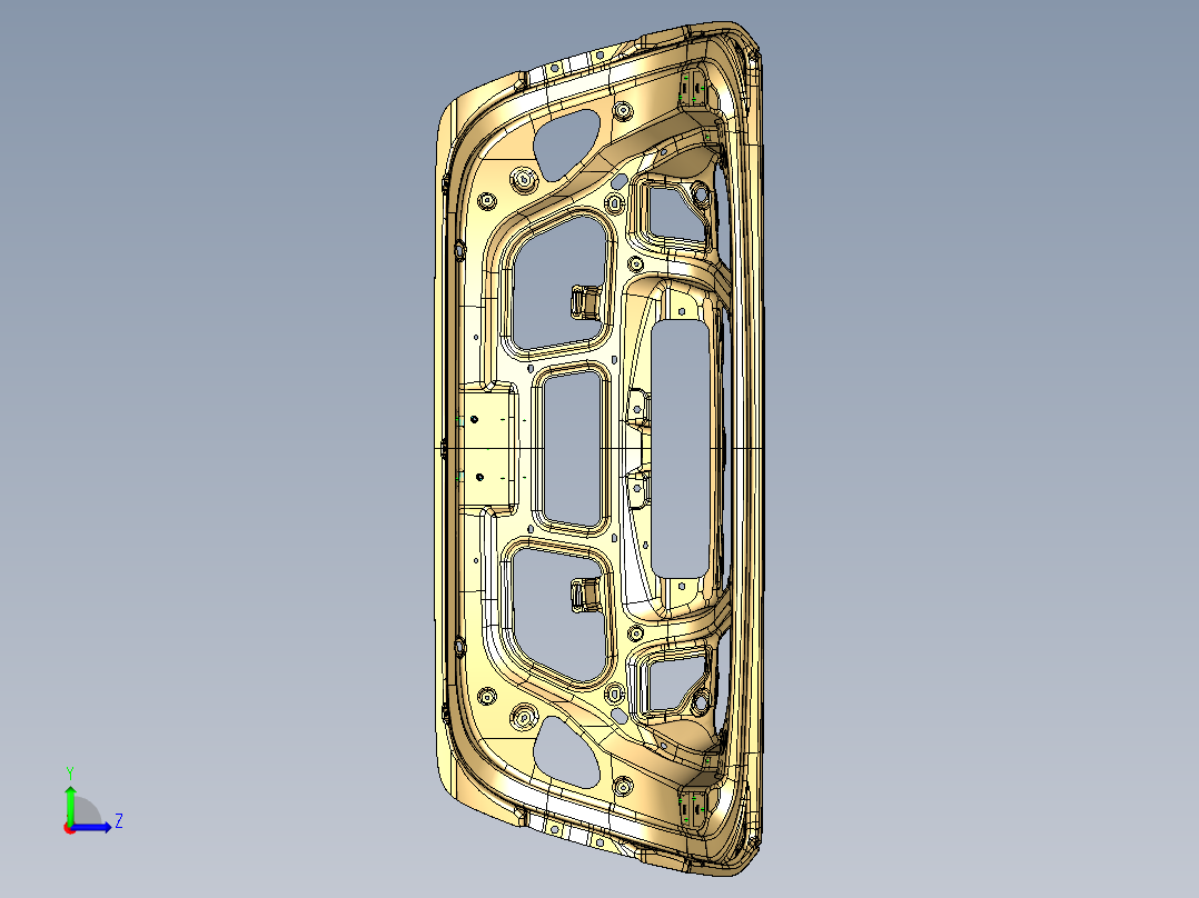 某汽车后背门及后背门内板左视图