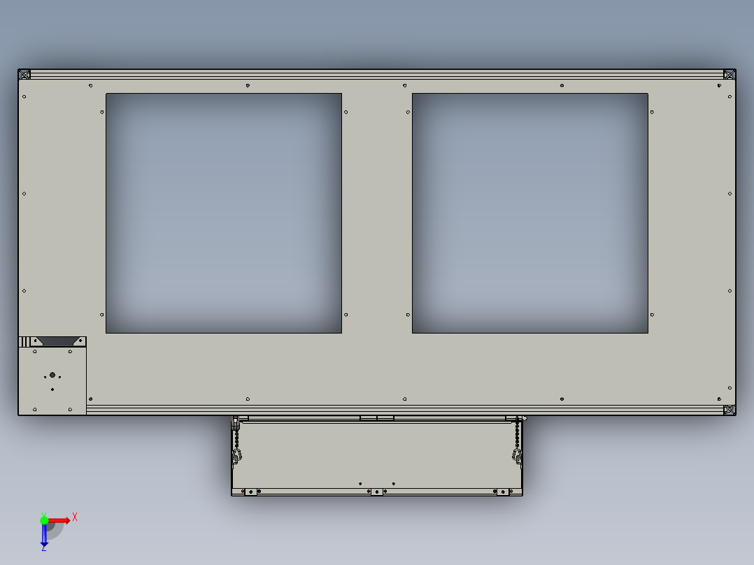 硬盘折片激光辐射角度调整机3D+说明书proe4.0可编辑俯视图