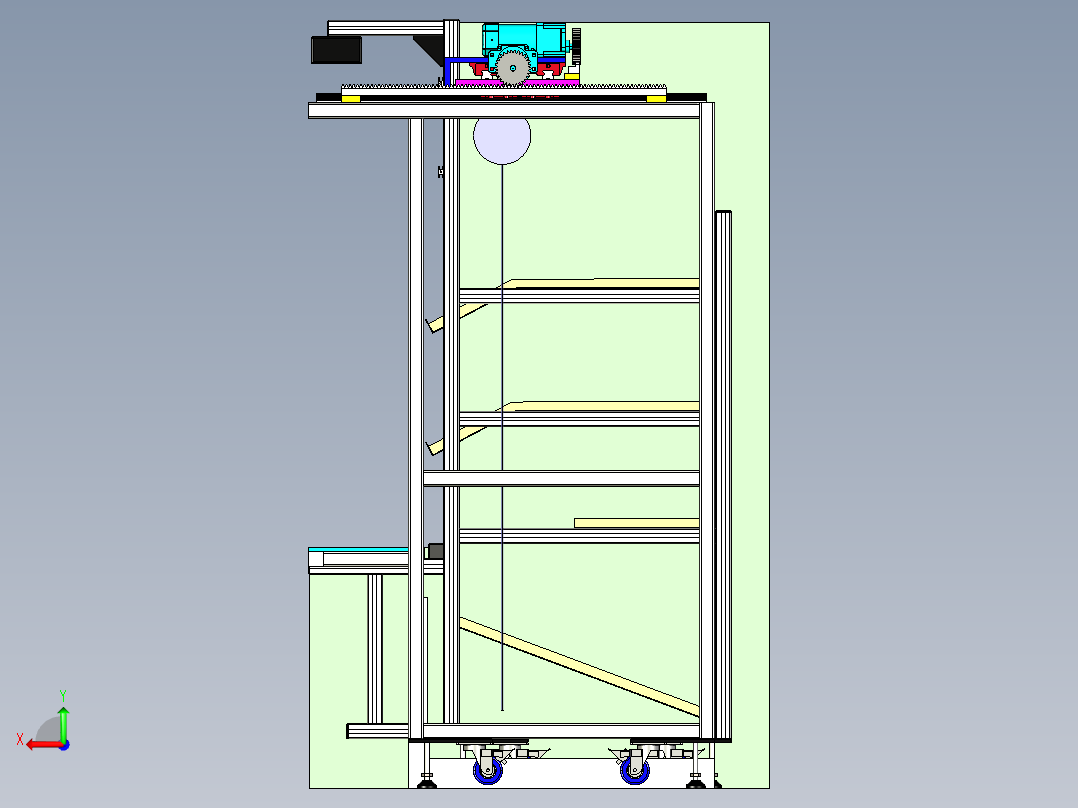 X-Y-Z方向任意运转搬支边设备（后视图