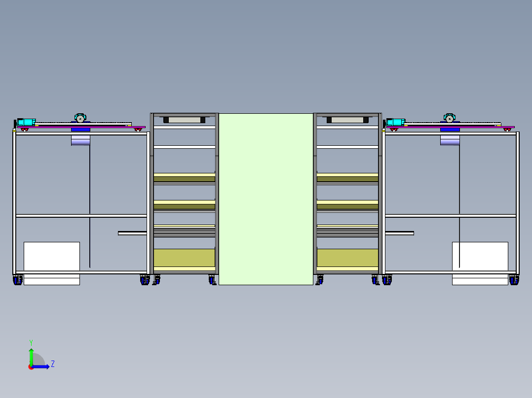 X-Y-Z方向任意运转搬支边设备（左视图