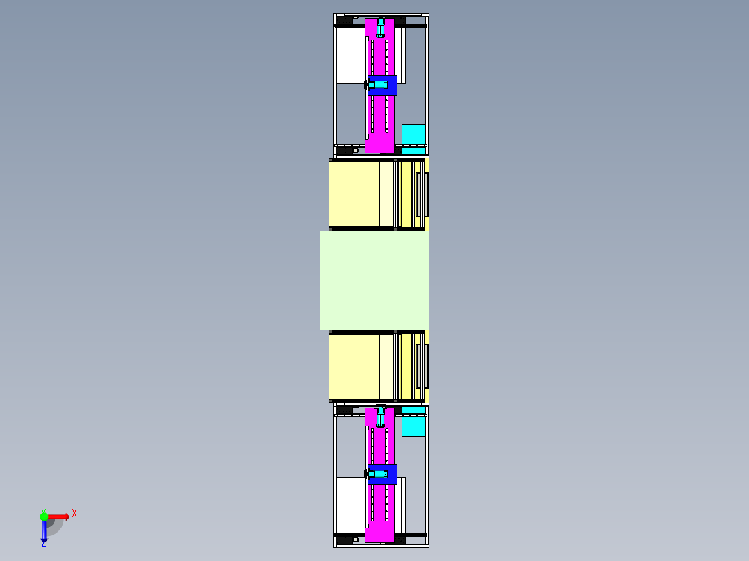 X-Y-Z方向任意运转搬支边设备（俯视图