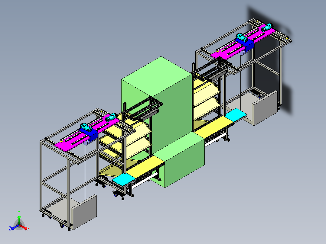 X-Y-Z方向任意运转搬支边设备（正等轴测图