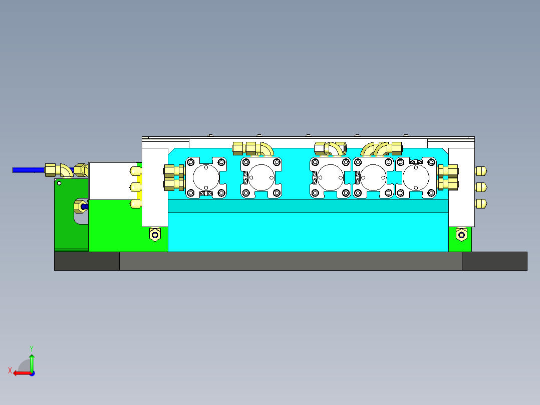 法兰工件气动夹具工装3D图纸 x_t格式后视图