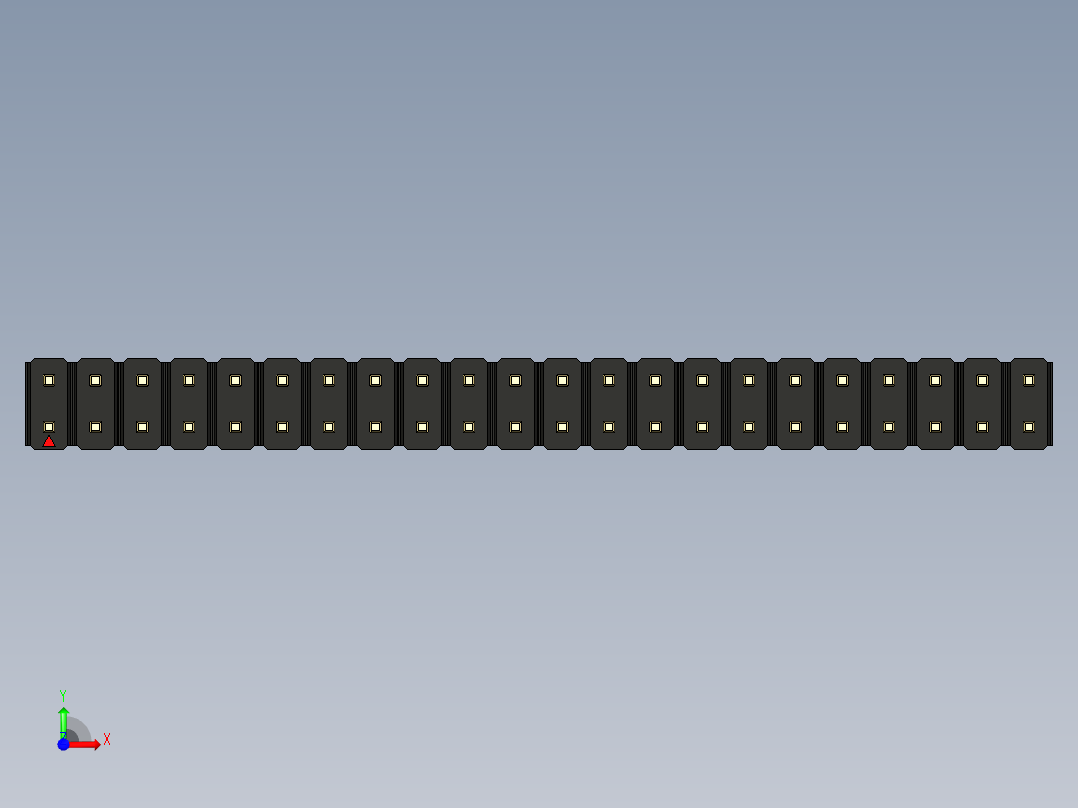 彩色公头100mil（2.54mm）系列-DS1021_black_2x22p_100mil_Type43_rev1.0前视图