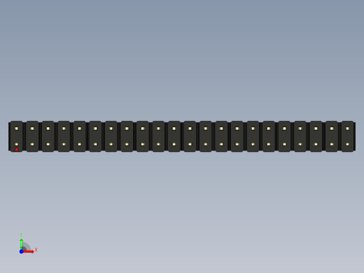 彩色公头100mil（2.54mm）系列-DS1021_black_2x22p_100mil_Type43_rev1.0前视缩略图