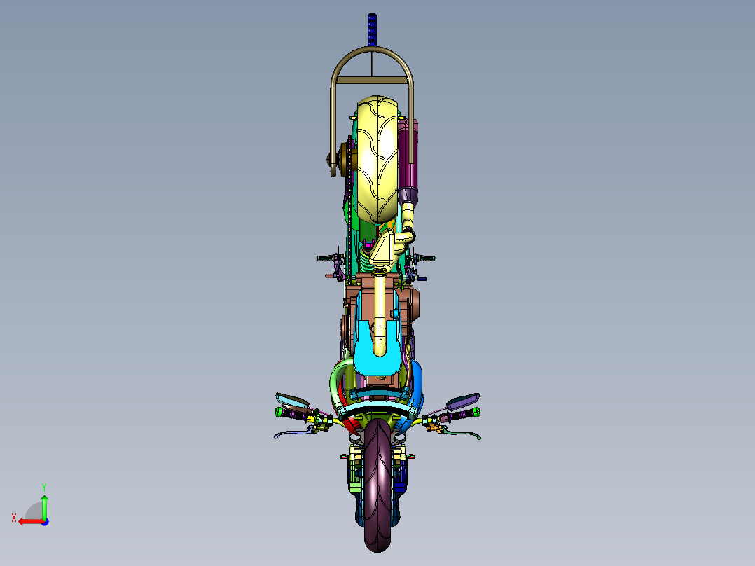 杜卡迪性能旅行车后视图