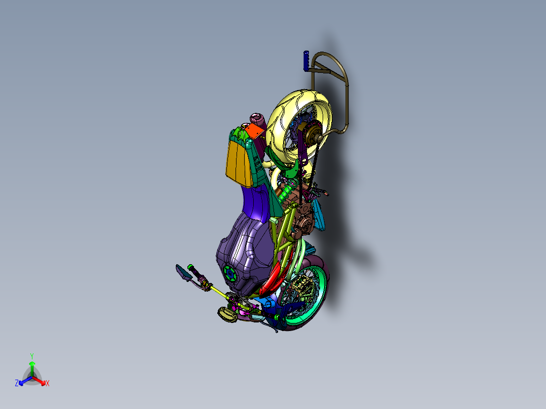 杜卡迪性能旅行车正等轴测图