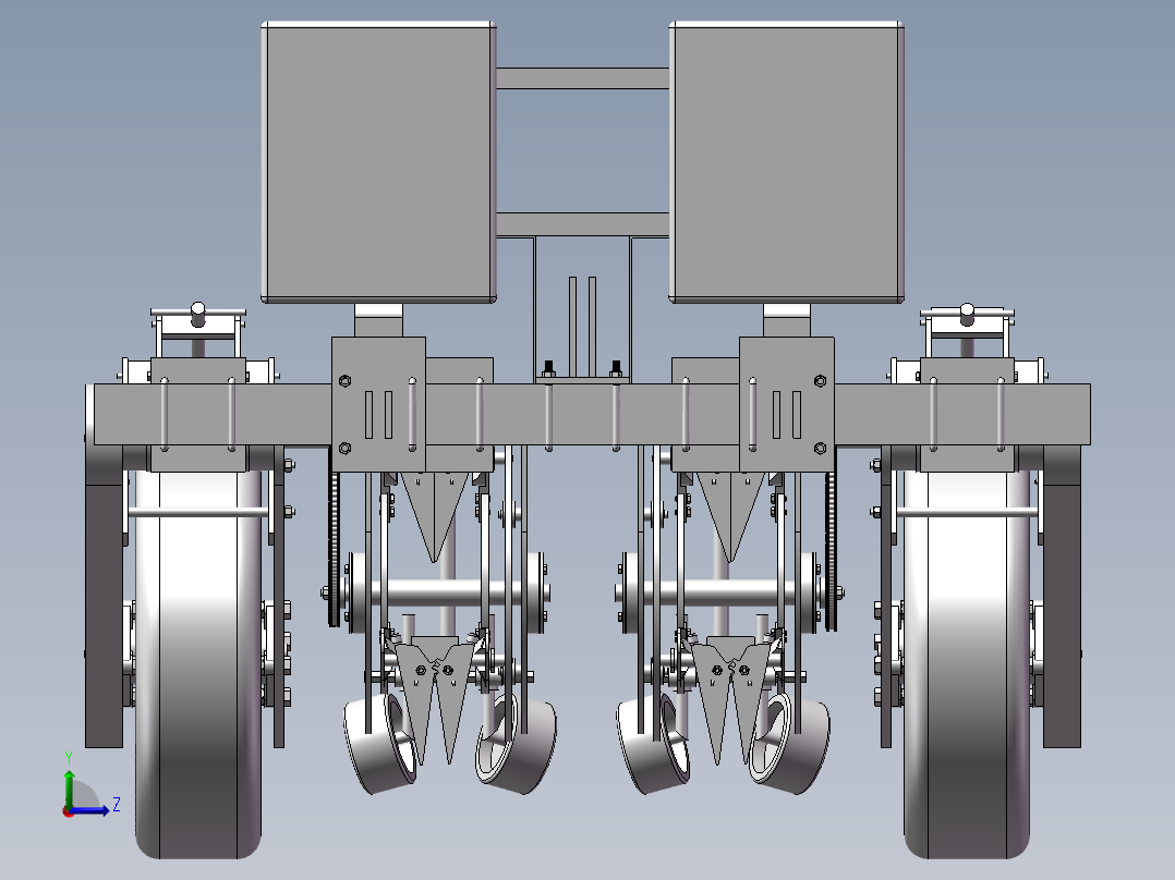 小型蔬菜移栽机SW三维图纸左视图