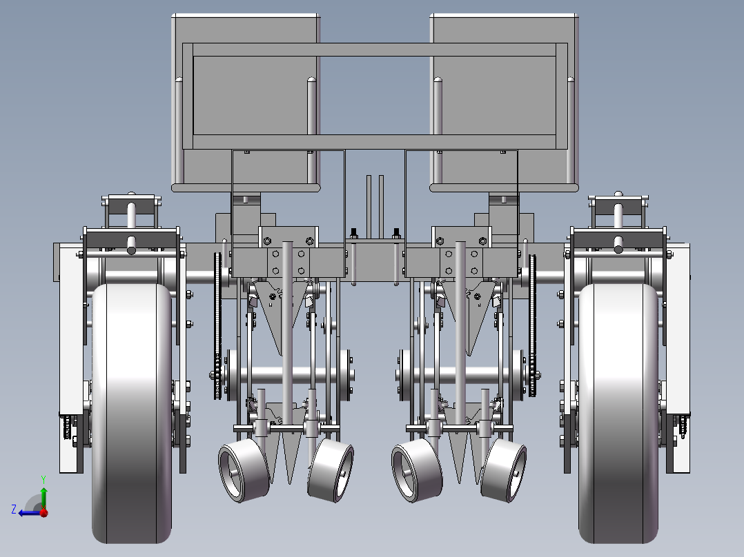 小型蔬菜移栽机SW三维图纸右视图