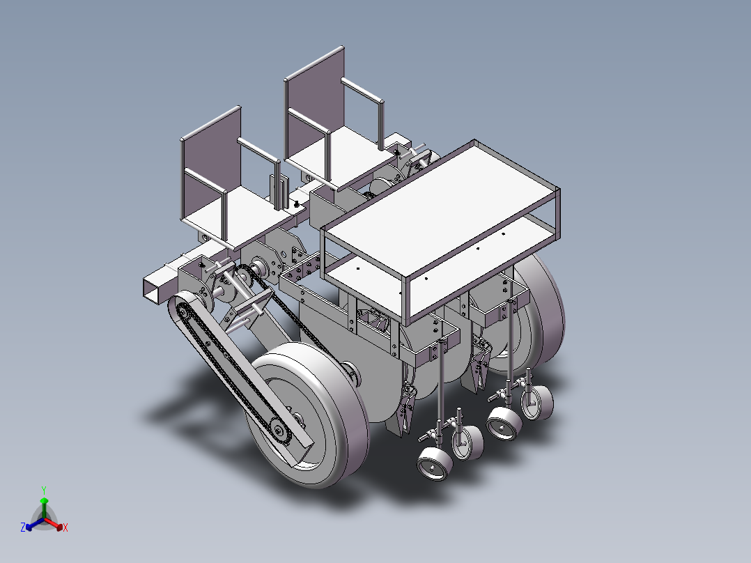 小型蔬菜移栽机SW三维图纸正等轴测图