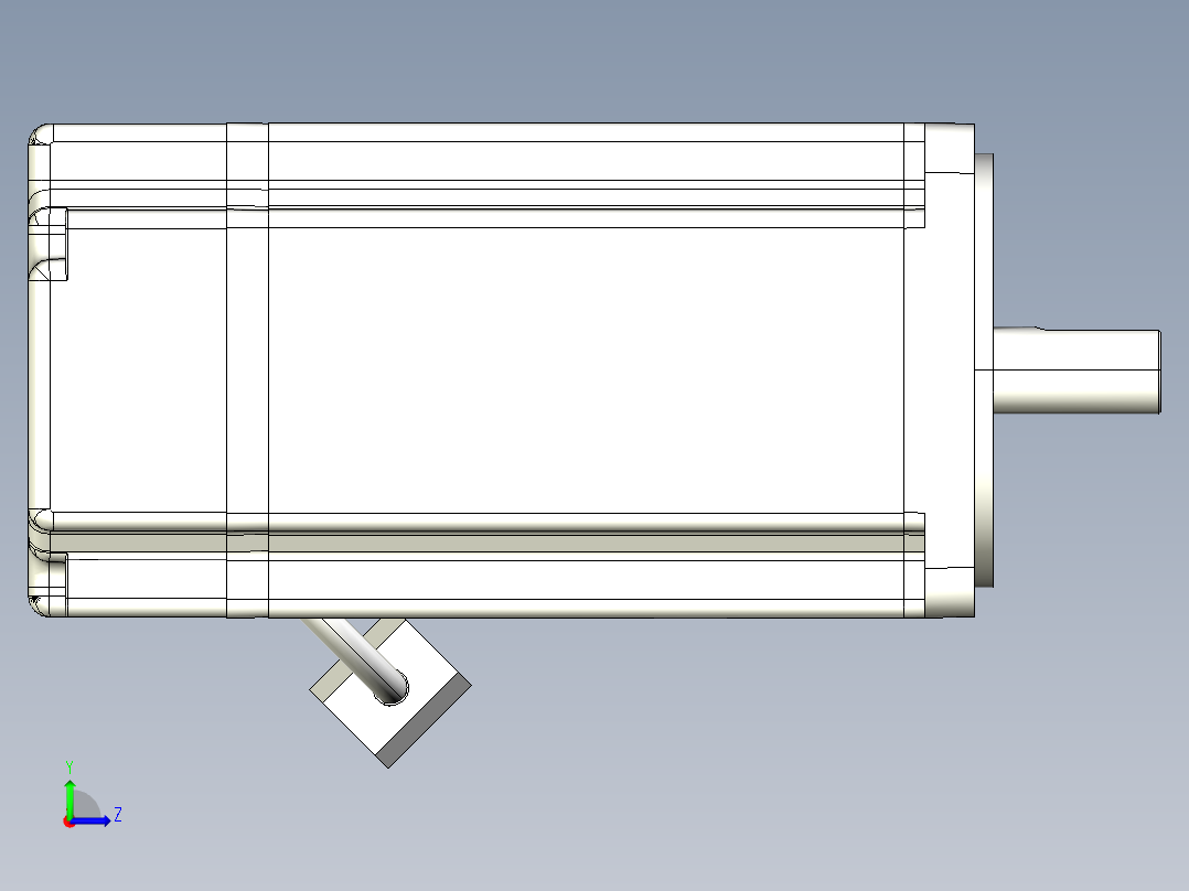 台达400W伺服电机带刹车ECMA-CX0804F7左视图