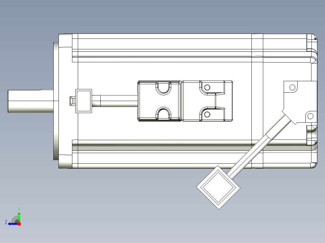 台达400W伺服电机带刹车ECMA-CX0804F7右视图