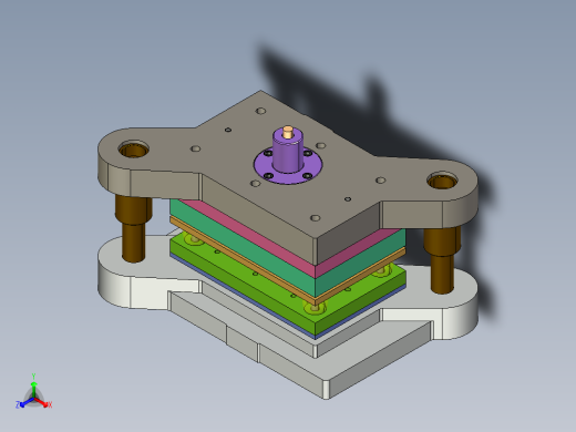 输送机链板冲孔落料复合模（CAD图+Proe三维）