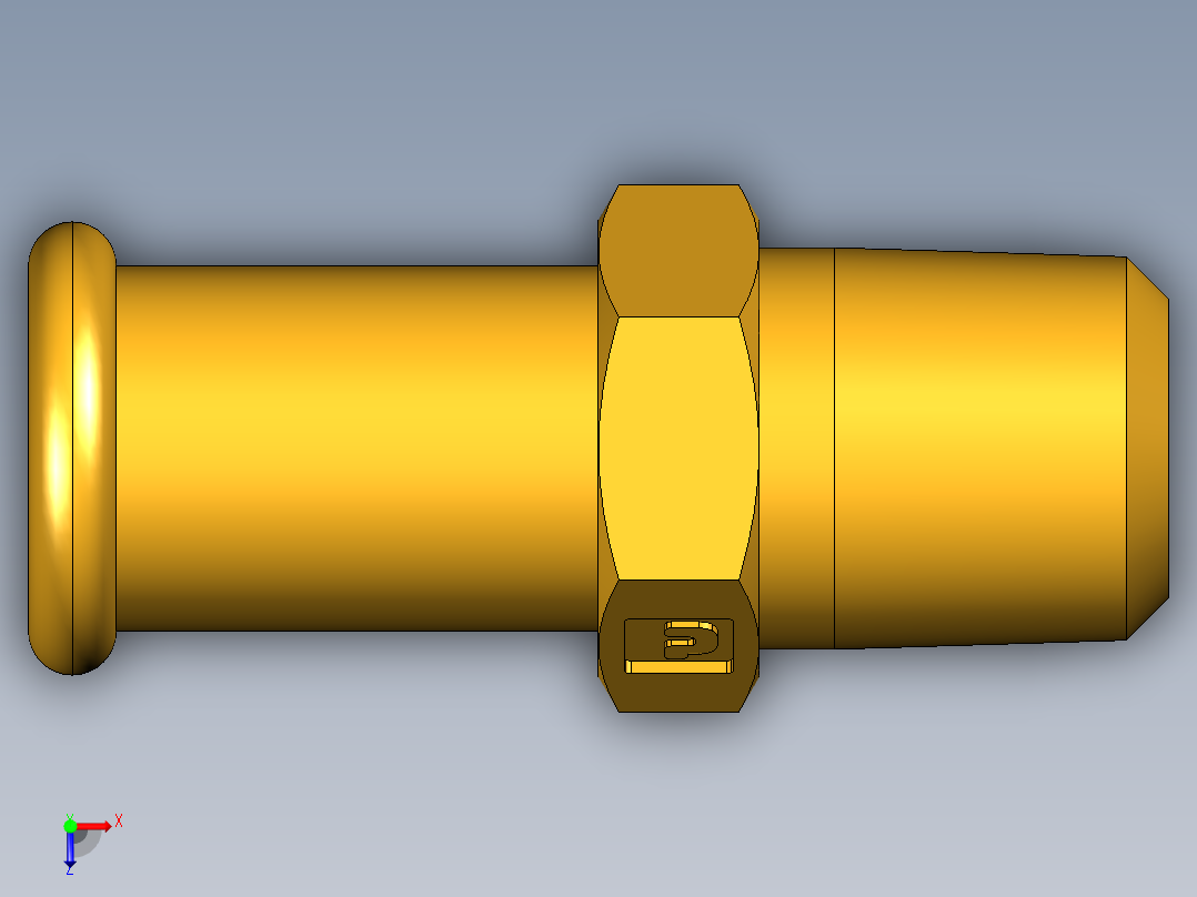 倒齿式工业管接头Beaded Hose Barb to male pipe 68HB-8-4俯视图