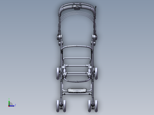 基于SolidWorks婴儿车三维左视缩略图