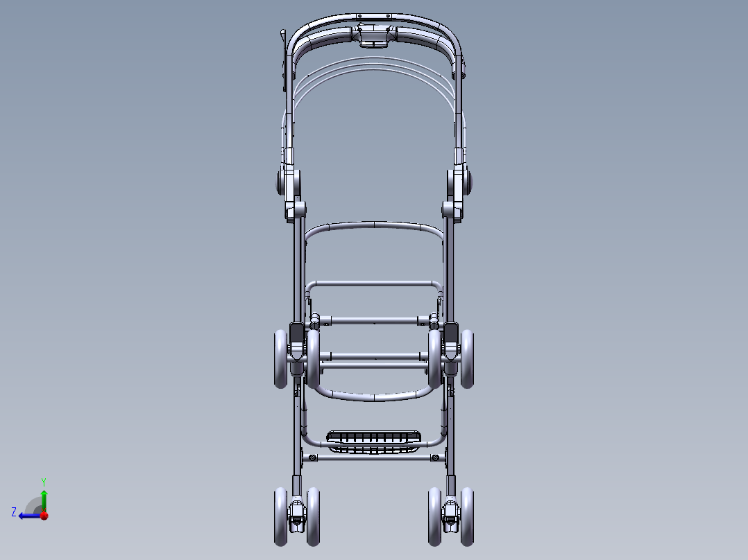 基于SolidWorks婴儿车三维右视图