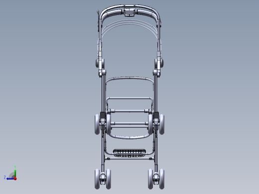 基于SolidWorks婴儿车三维右视缩略图