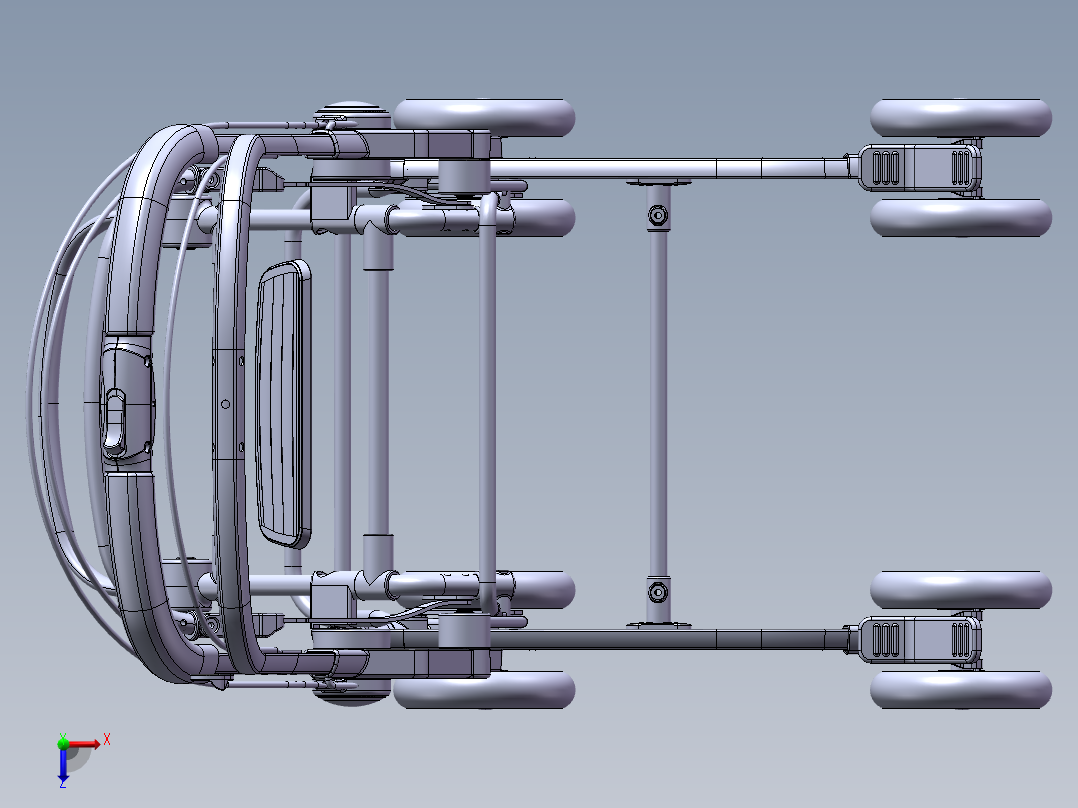 基于SolidWorks婴儿车三维俯视图