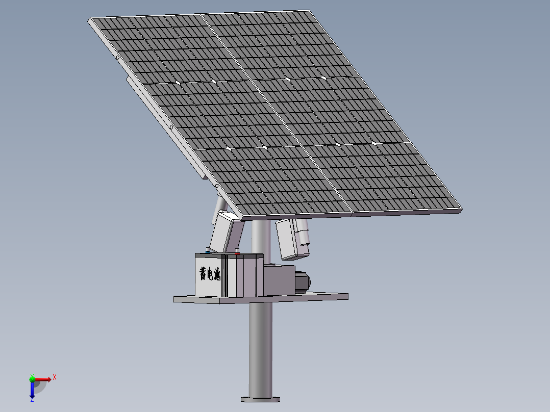双轴太阳能发电板俯视图