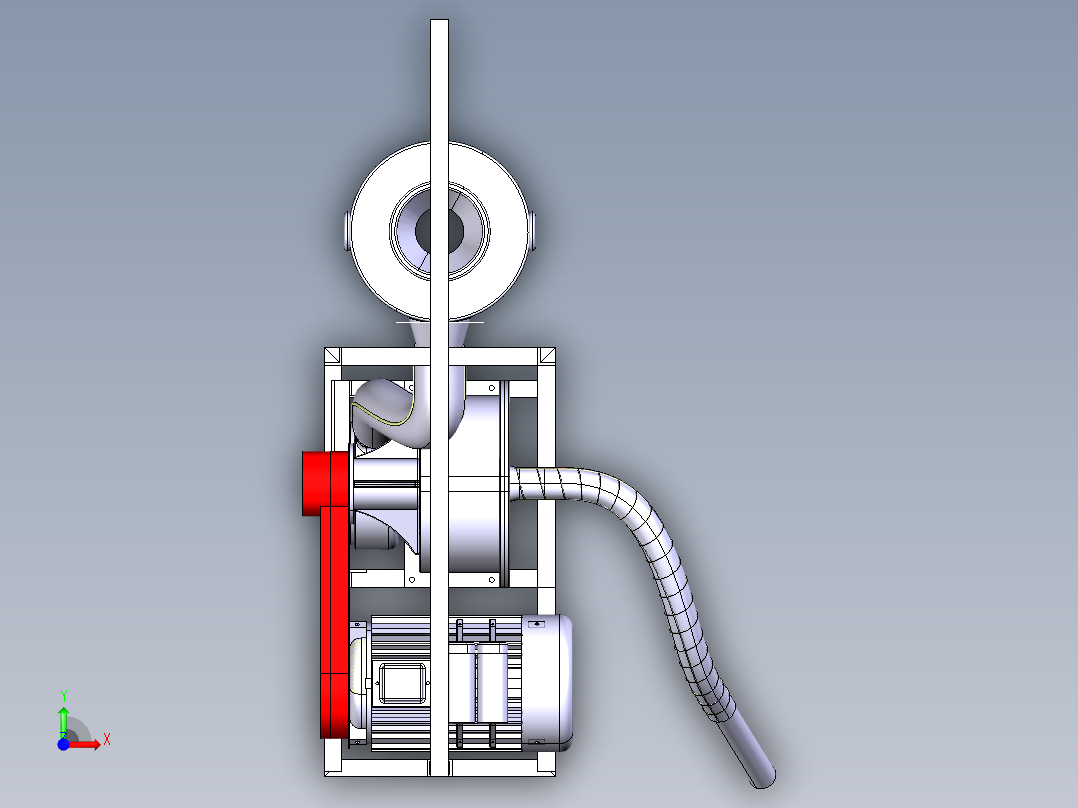 自吸式玉米大豆药材粉碎机catia模型前视图