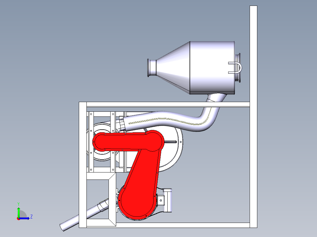 自吸式玉米大豆药材粉碎机catia模型左视图