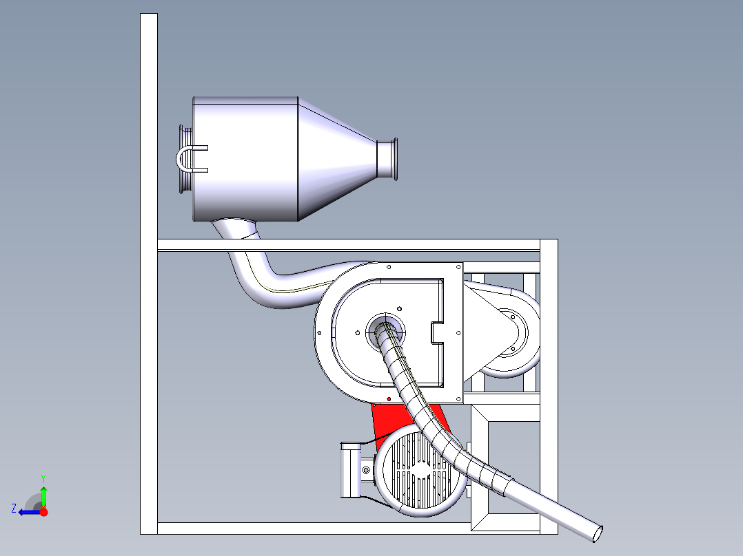 自吸式玉米大豆药材粉碎机catia模型右视图