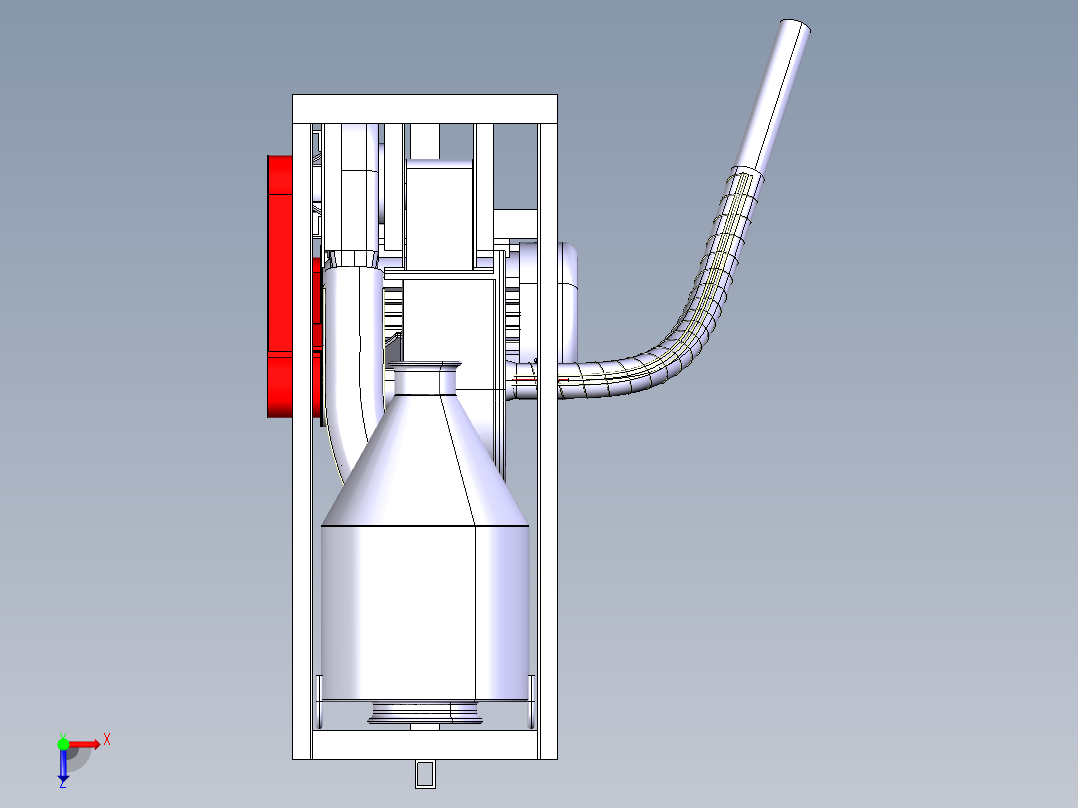 自吸式玉米大豆药材粉碎机catia模型俯视图