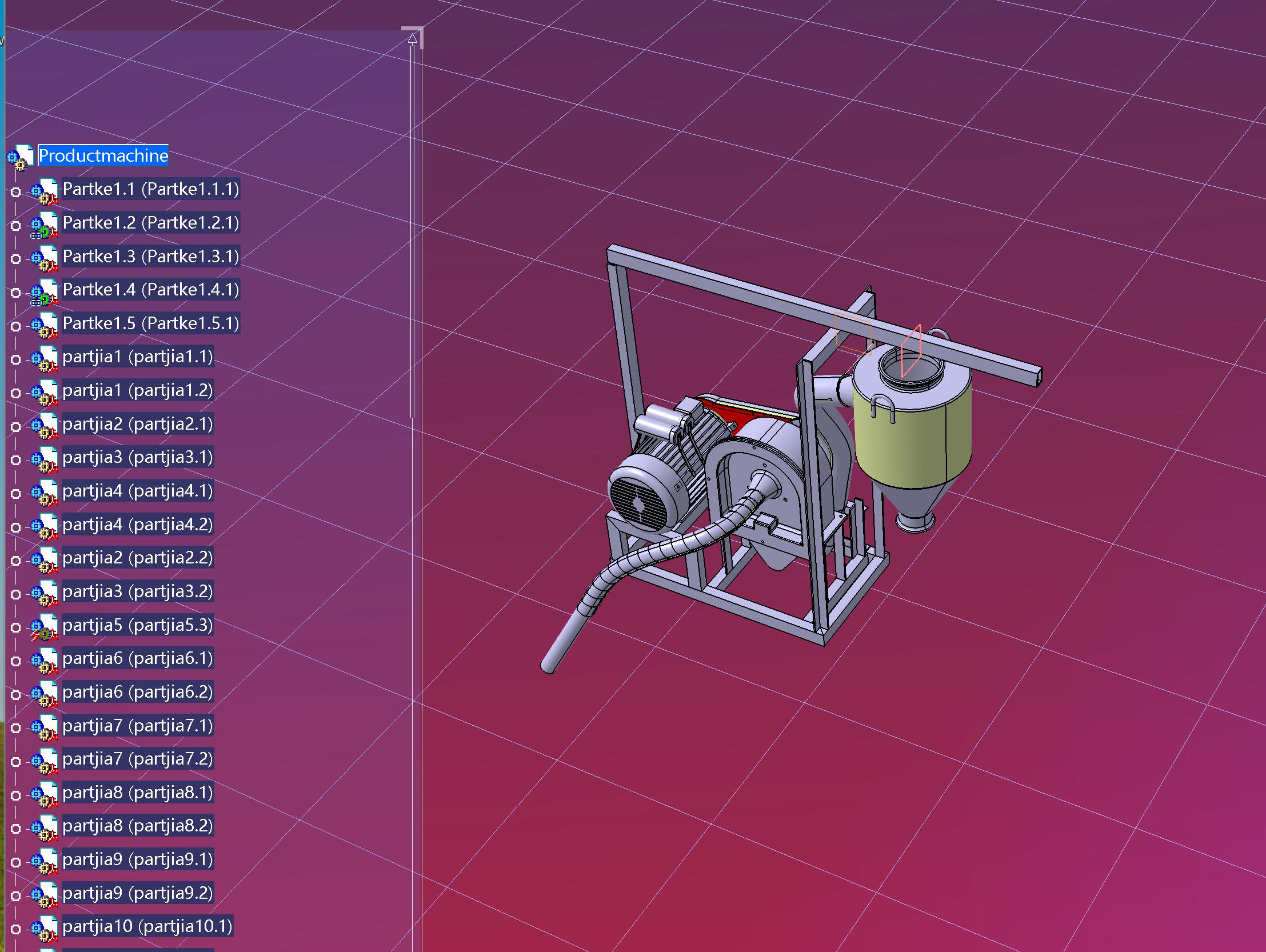 自吸式玉米大豆药材粉碎机catia模型