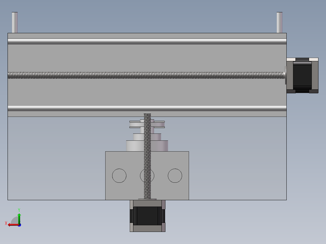 车床切割装置后视图