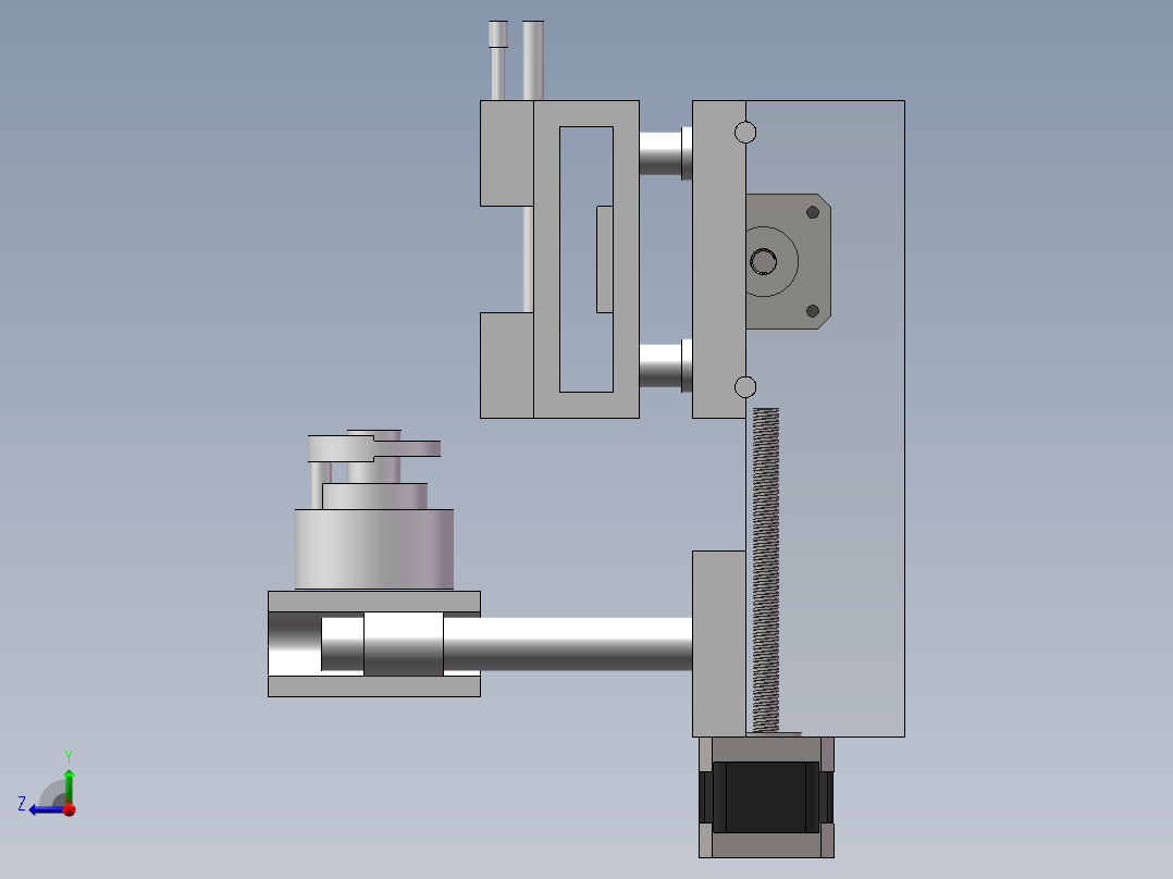 车床切割装置右视图