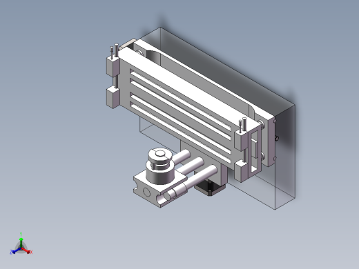 车床切割装置正等轴测缩略图