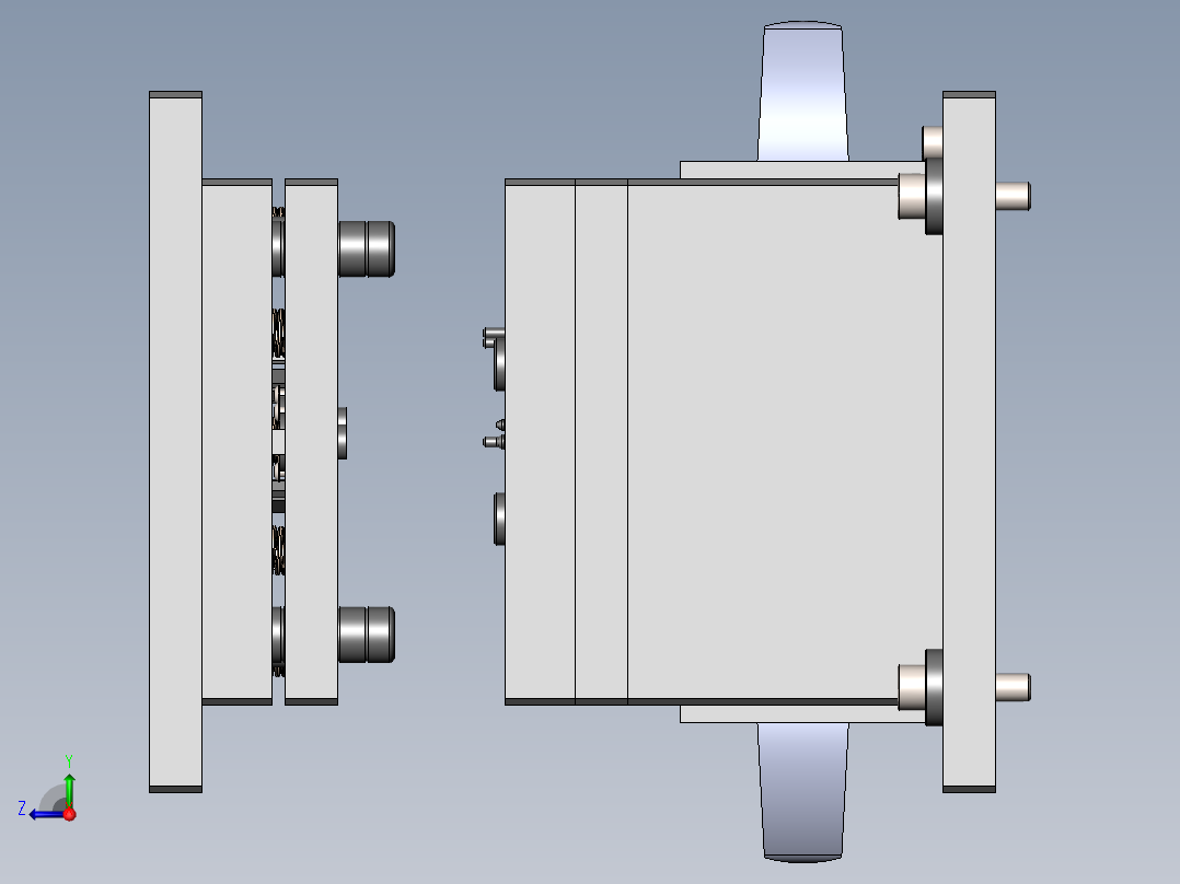 B切水口料头治具右视图