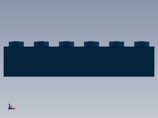 乐高套装 4421基本积木-4181139 - 2456 - 44237 Bright Blue Brick 2 x 6.SLDPRT前视缩略图