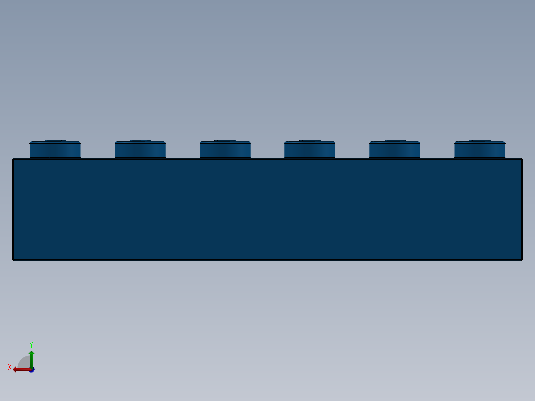 乐高套装 4421基本积木-4181139 - 2456 - 44237 Bright Blue Brick 2 x 6.SLDPRT后视图