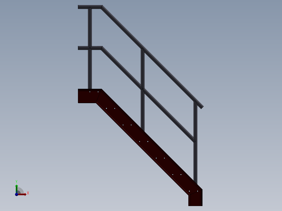 钢结构楼梯前视图