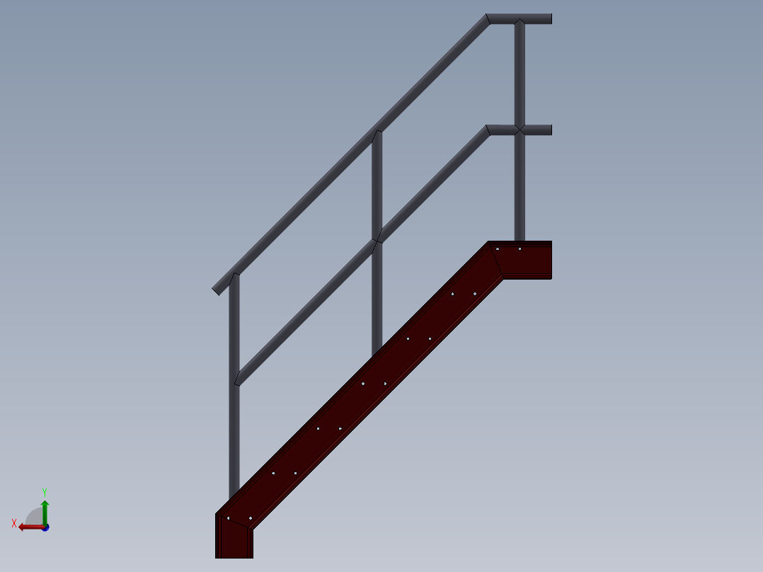 钢结构楼梯后视图