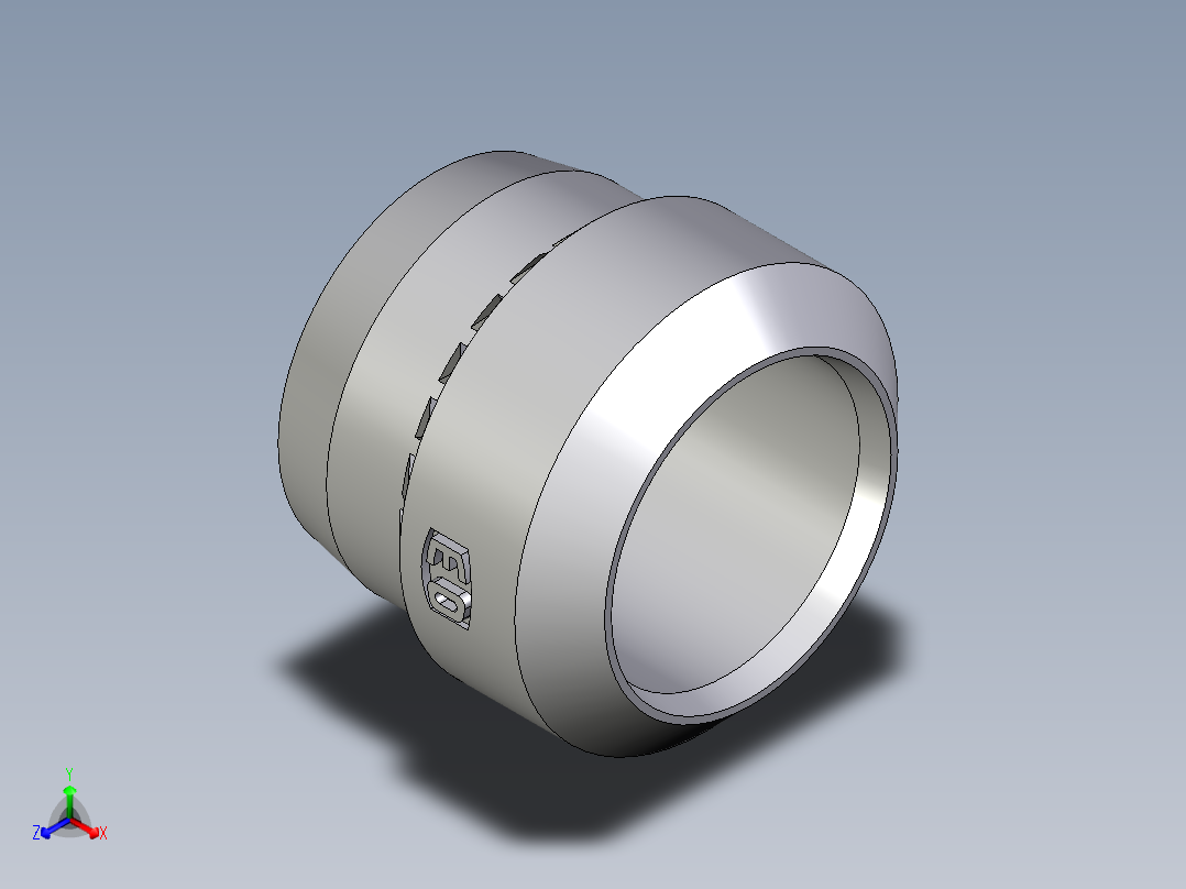 卡套式工业通用硬管接头Progressive_stop_ring_PSR08LX正等轴测图