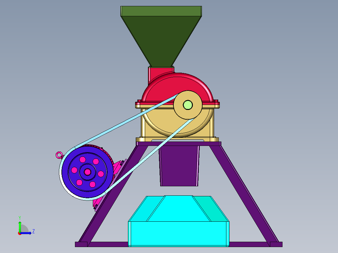 中药材齿式磨粉碎机左视图