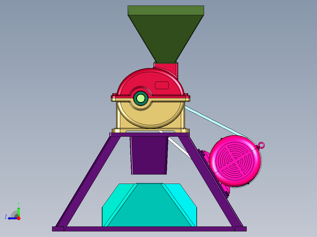 中药材齿式磨粉碎机右视图